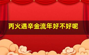 丙火遇辛金流年好不好呢