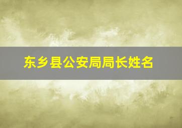 东乡县公安局局长姓名