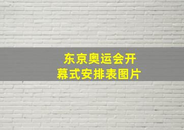 东京奥运会开幕式安排表图片