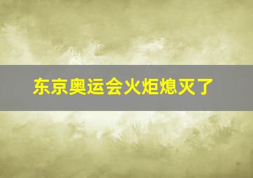 东京奥运会火炬熄灭了