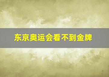 东京奥运会看不到金牌