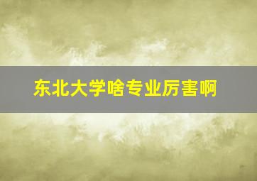 东北大学啥专业厉害啊