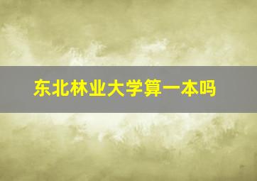 东北林业大学算一本吗