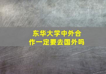 东华大学中外合作一定要去国外吗