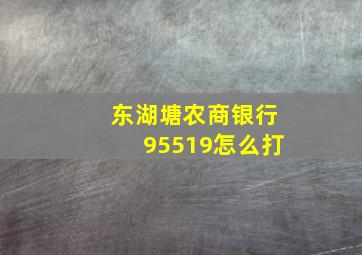 东湖塘农商银行95519怎么打