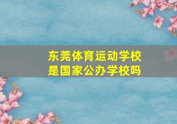 东莞体育运动学校是国家公办学校吗