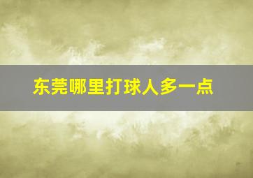 东莞哪里打球人多一点