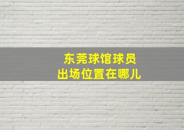 东莞球馆球员出场位置在哪儿