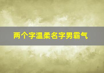 两个字温柔名字男霸气