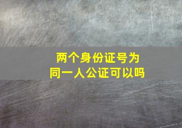 两个身份证号为同一人公证可以吗