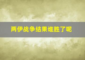 两伊战争结果谁胜了呢