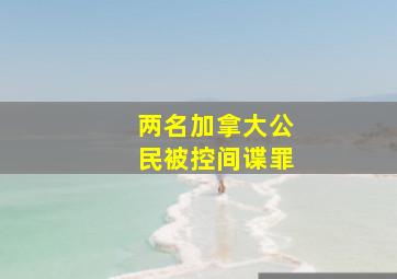 两名加拿大公民被控间谍罪