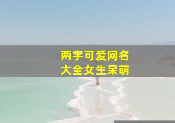 两字可爱网名大全女生呆萌