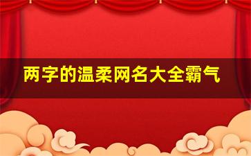 两字的温柔网名大全霸气