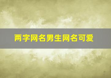 两字网名男生网名可爱