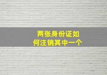 两张身份证如何注销其中一个