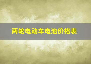 两轮电动车电池价格表