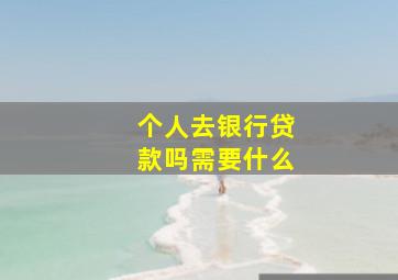 个人去银行贷款吗需要什么