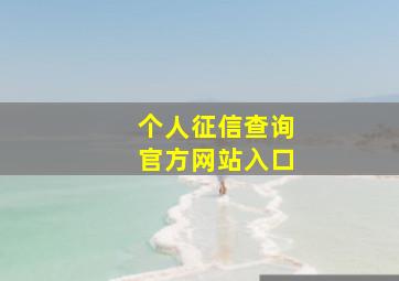 个人征信查询官方网站入口