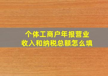 个体工商户年报营业收入和纳税总额怎么填