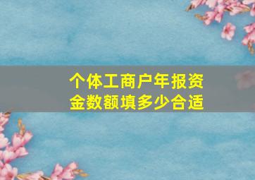 个体工商户年报资金数额填多少合适