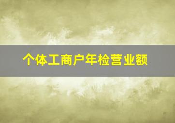 个体工商户年检营业额