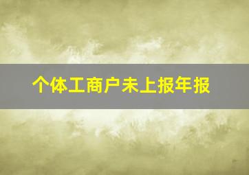 个体工商户未上报年报