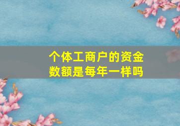 个体工商户的资金数额是每年一样吗