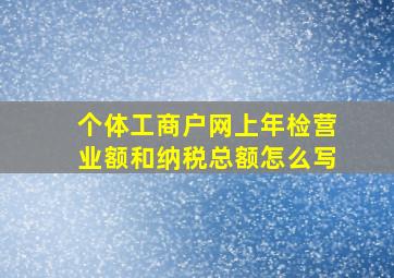 个体工商户网上年检营业额和纳税总额怎么写