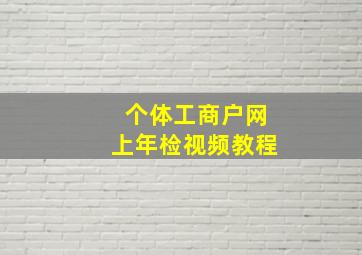 个体工商户网上年检视频教程