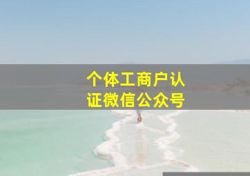 个体工商户认证微信公众号