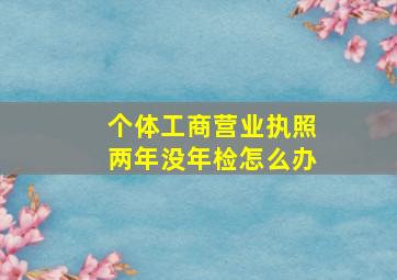 个体工商营业执照两年没年检怎么办