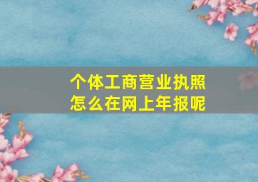 个体工商营业执照怎么在网上年报呢