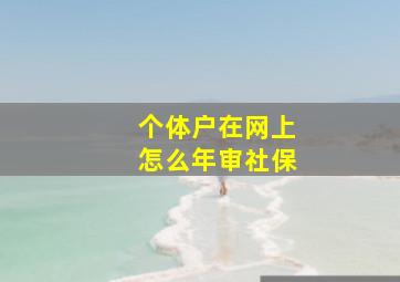 个体户在网上怎么年审社保