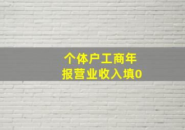 个体户工商年报营业收入填0