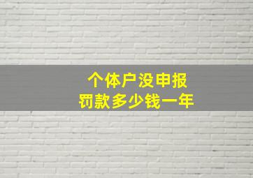 个体户没申报罚款多少钱一年