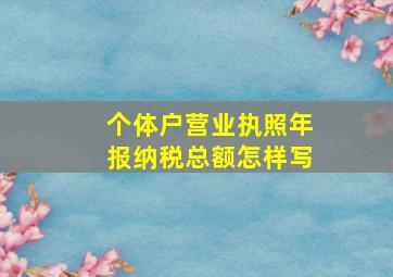 个体户营业执照年报纳税总额怎样写