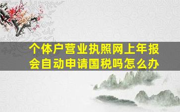 个体户营业执照网上年报会自动申请国税吗怎么办