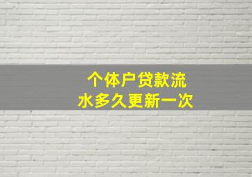 个体户贷款流水多久更新一次