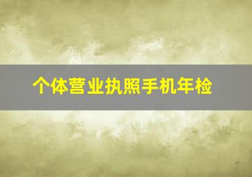 个体营业执照手机年检