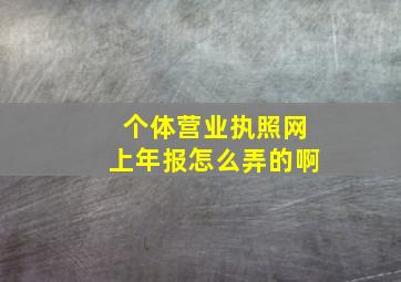 个体营业执照网上年报怎么弄的啊