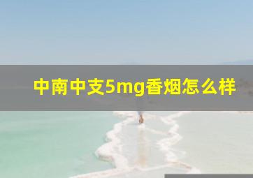 中南中支5mg香烟怎么样