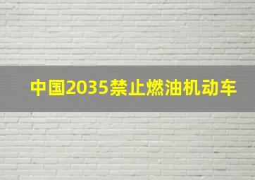 中国2035禁止燃油机动车