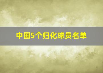 中国5个归化球员名单