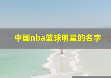 中国nba篮球明星的名字