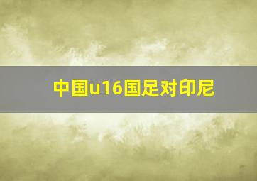 中国u16国足对印尼