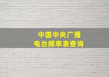 中国中央广播电台频率表查询