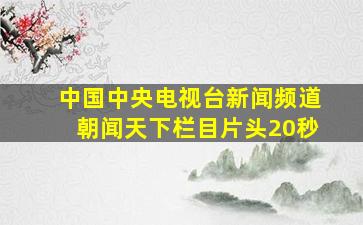 中国中央电视台新闻频道朝闻天下栏目片头20秒