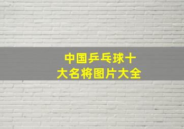 中国乒乓球十大名将图片大全