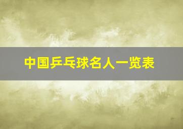 中国乒乓球名人一览表